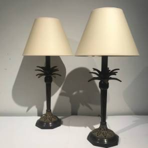 Pair of French Palm Lamps
